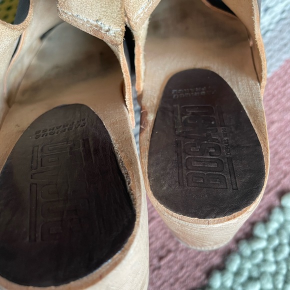 Bosabo France 🇫🇷 Gorgeous Handmade Leather Low Heel Wooden Soles - Size 8/8.5 - Picture 11 of 15